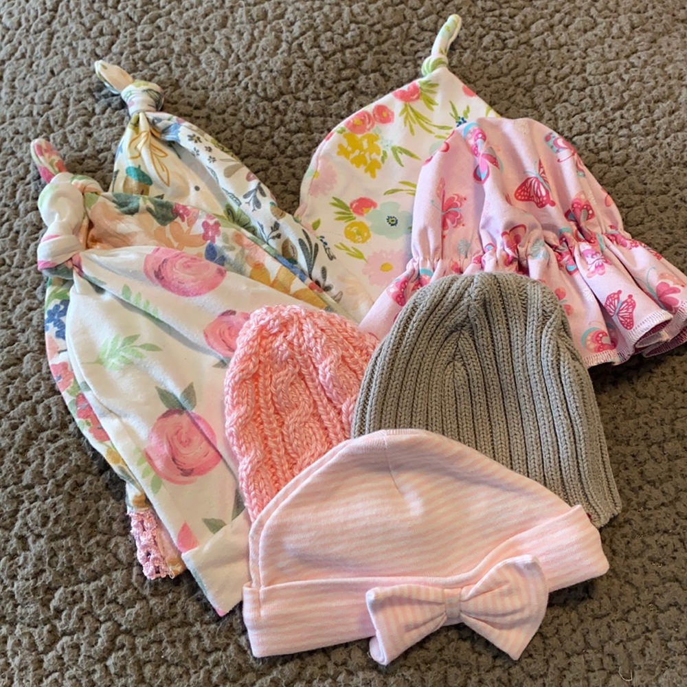 Set of eight hats